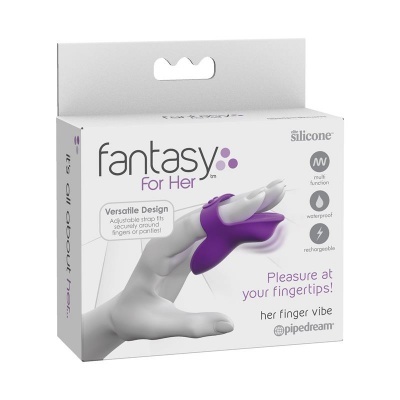 Embalagem de vibrador de dedo roxo em silicone 'fantasy For Her'