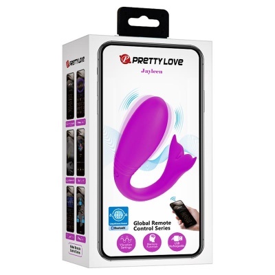 Embalagem de produto sexual Pretty Love Jayleen roxo com controlo remoto Bluetooth