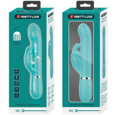 COALE RABBIT VIBRATOR PEARLS AQUA GREEN