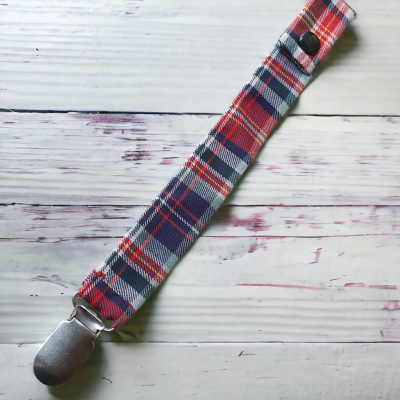 Prende chucha xadrez creme-bordeaux