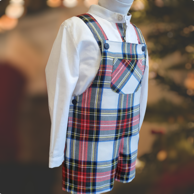 Look jardineira Xmas White menino