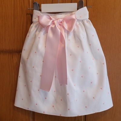 Saial piquet bolinhas rosa