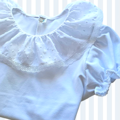 Camisa ou body plumeti com renda valenciana