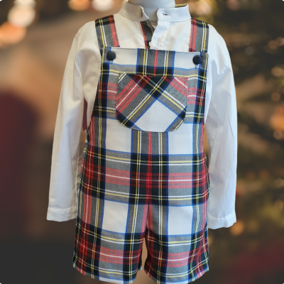 Look jardineira Xmas White menino