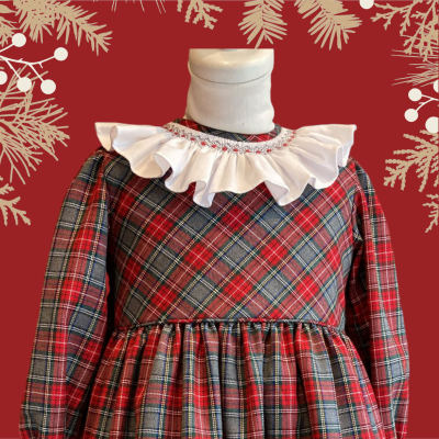 Vestido Xmas Soft Grey com  smock