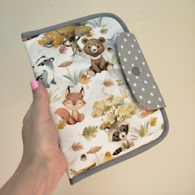 Porta documentos | bolsa boletins | Porta boletins | floresta de outono com cinza