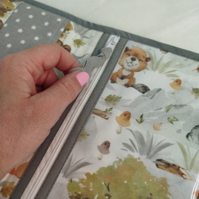 Porta documentos | bolsa boletins | Porta boletins | floresta de outono com cinza