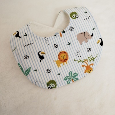 Babete zoo riscas azuis | impermeável