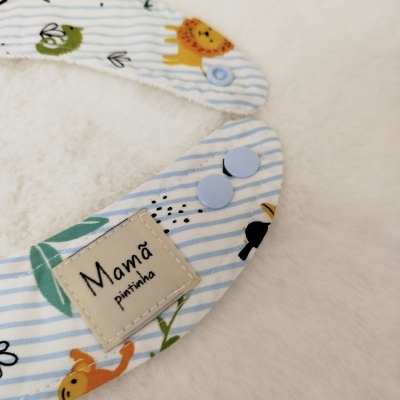 Babete zoo riscas azuis | impermeável