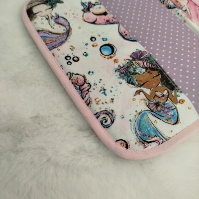 Porta documentos | bolsa boletins | Porta boletins | Sereias com lilás