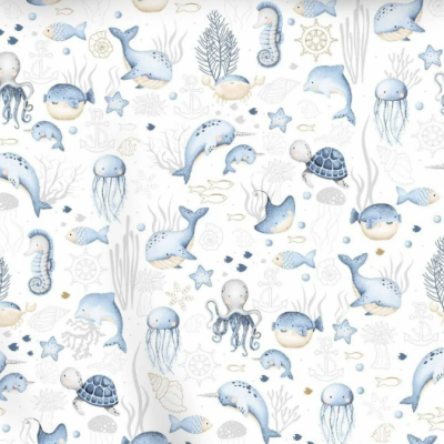 Tecido fundo do mar polo