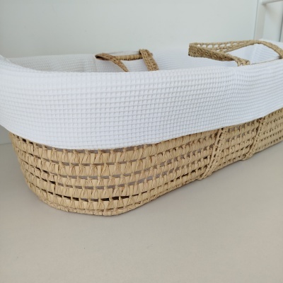 Forra para alcofa | alcofa de verga | berço bebé | waffle branco