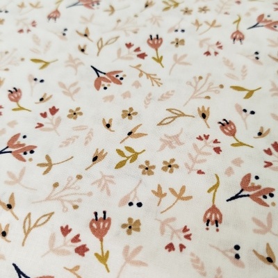 Tecido flores domotex fundo branco