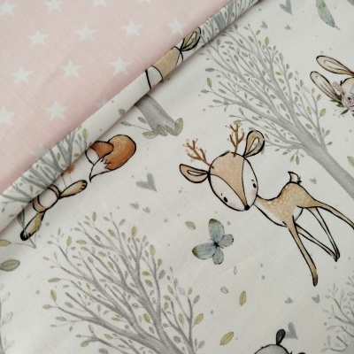 Colcha Floresta encantada | next to me | Rosa com estrelas