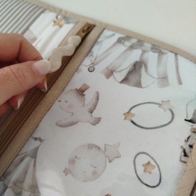 Porta documentos | bolsa boletins | Porta boletins | Circus com riscas