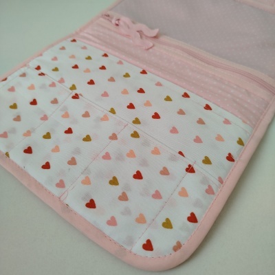 Porta documentos | bolsa boletins | Porta boletins | mini corações