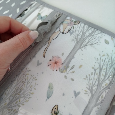 Porta documentos | bolsa boletins | Porta boletins | Floresta encantada com cinza traços