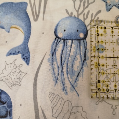 Tecido fundo do mar polo