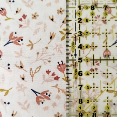 Tecido flores domotex fundo branco