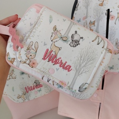 babybu | bolsa higiene bebé | bolsa para fraldas | Floresta encantada |personalizada