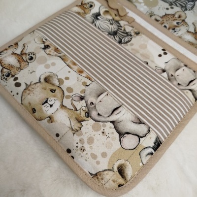 Porta documentos personalizado | Coleção baby safari | bolsa para boletins de saúde