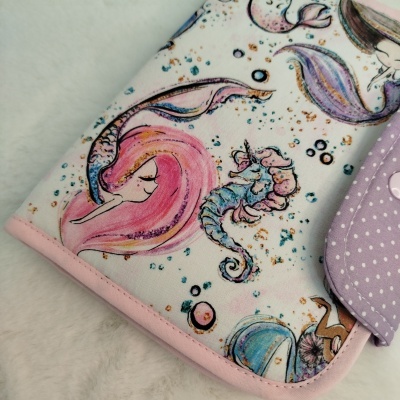 Porta documentos | bolsa boletins | Porta boletins | Sereias com lilás