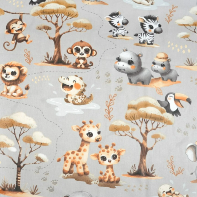 Tecido polo baby savana / fundo cinza