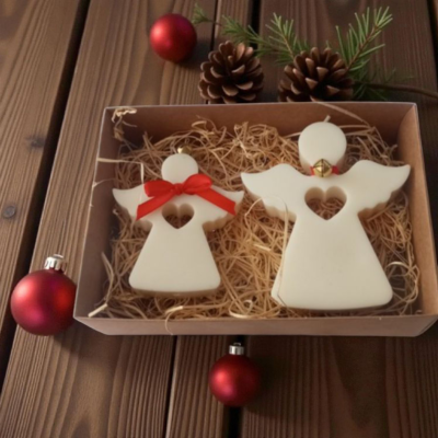 Anjos da Luz Interior anjos em cera de soja com sino no pavio