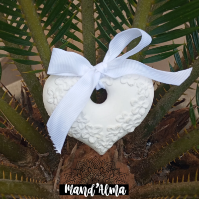 Coração Florido gesso perfumado