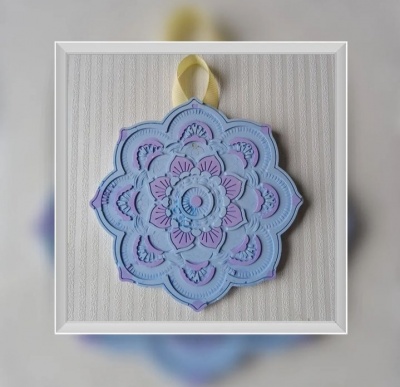 Mandala do Chakra da Garganta em cerâmica perfumada