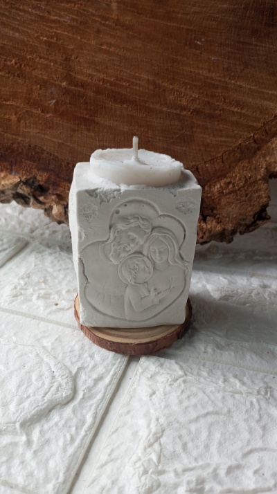 Porta vela com presépio gesso perfumado