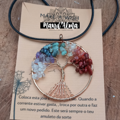 Colar Árvore da Vida com pedras energéticas