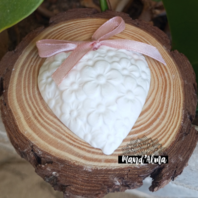 Coração de margaridas gesso perfumado