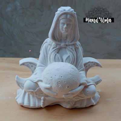 Estátua da Deusa da Lua - Selene em Gesso Cerâmico Perfumado