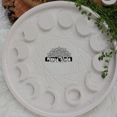 Bandeja das fases da lua em gesso perfumado