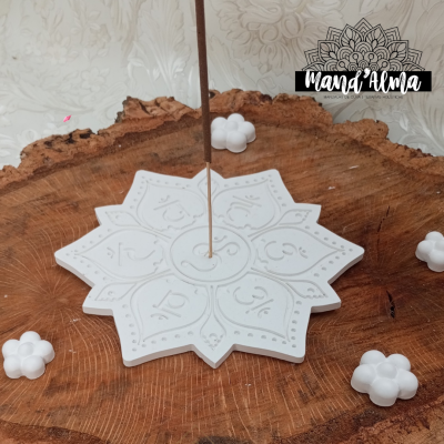 Base para incenso Mandala dos Chakras em gesso perfumado