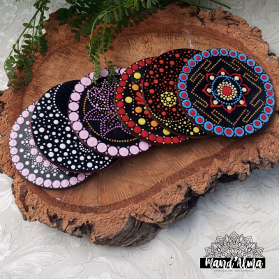 Bases para copos Mandalas sortidas 6 Unidades