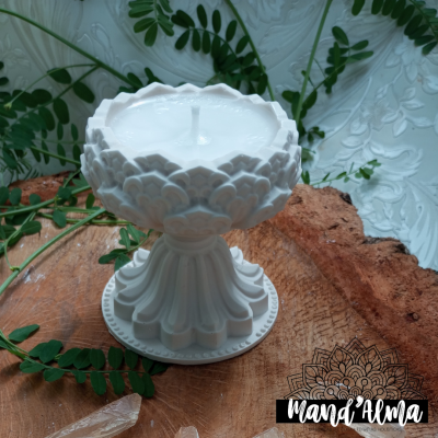 Castiçal Flor de lótus vela natural