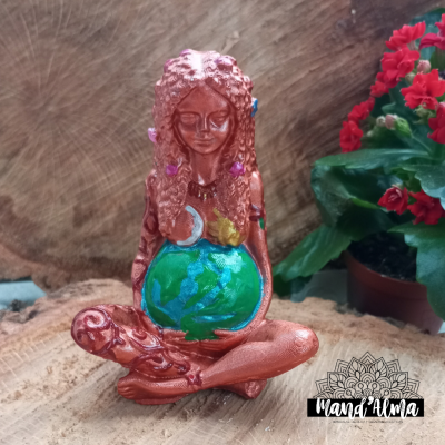 Estátua Deusa Gaia 12cm pintada á mão