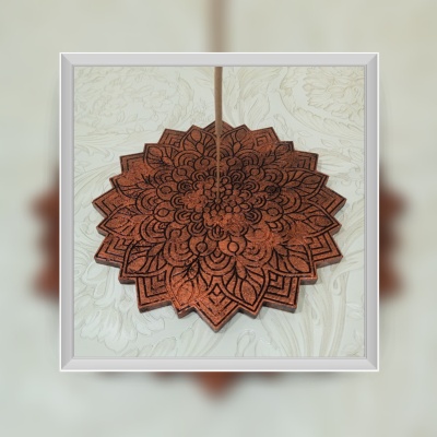 Queimador de incenso mandala pintado á mão
