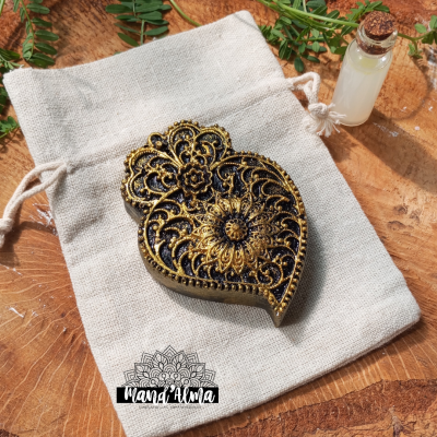 Coração de Viana em cerâmica pintado á mão