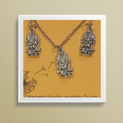 Conjunto de brincos e colar Lord Ganesha