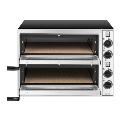 Forno elétrico duplo metálico com botões de controlo laterais