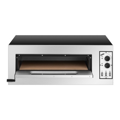 Forno de pizza profissional em aço inoxidável com painel de controlo visível