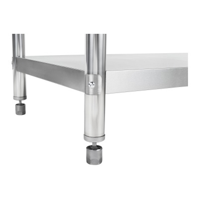 Mesa de trabalho de aço inoxidável - 180 x 60 cm - rebordo - 150 kg