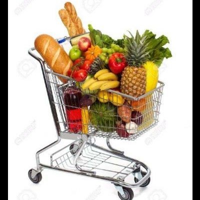 Carro de supermercado 70 litros metal zincado brilhante com 4 rodas.