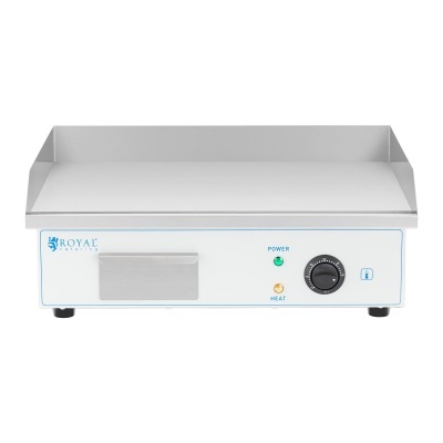 Prancha eléctrica de cozinha Royal Catering com superfície metálica e comandos frontais