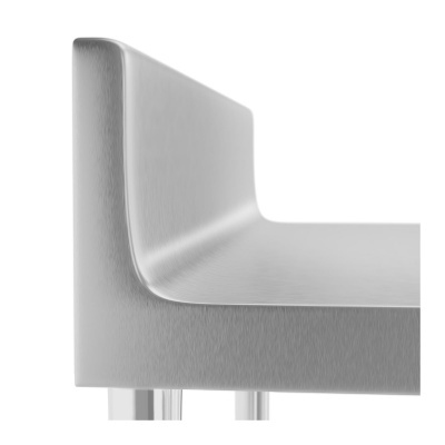 Mesa bancada de trabalho - 90 x 60 cm - 210 kg - aço inoxidável - com rebordo