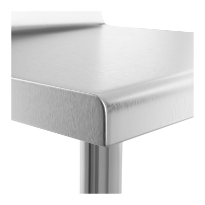 Mesa bancada de trabalho - 90 x 60 cm - 210 kg - aço inoxidável - com rebordo