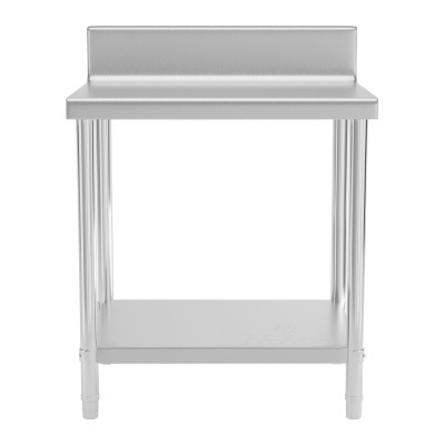 Mesa bancada de trabalho - 90 x 60 cm - 210 kg - aço inoxidável - com rebordo